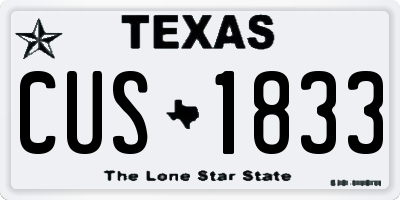 TX license plate CUS1833
