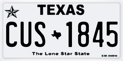 TX license plate CUS1845