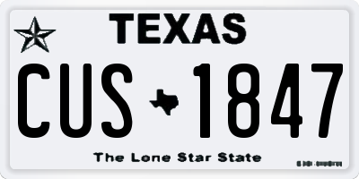 TX license plate CUS1847