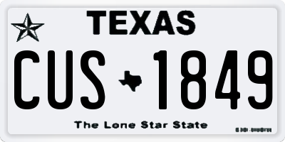TX license plate CUS1849