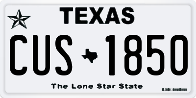 TX license plate CUS1850