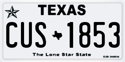 TX license plate CUS1853