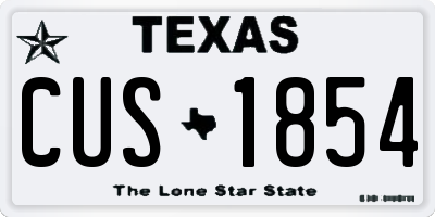 TX license plate CUS1854