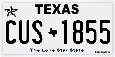 TX license plate CUS1855