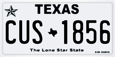 TX license plate CUS1856