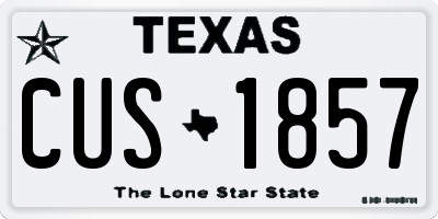 TX license plate CUS1857
