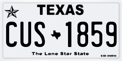 TX license plate CUS1859