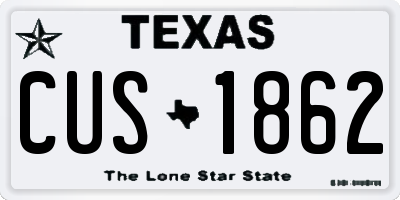 TX license plate CUS1862