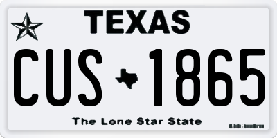 TX license plate CUS1865