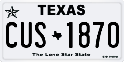 TX license plate CUS1870