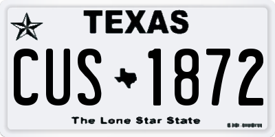 TX license plate CUS1872
