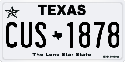 TX license plate CUS1878