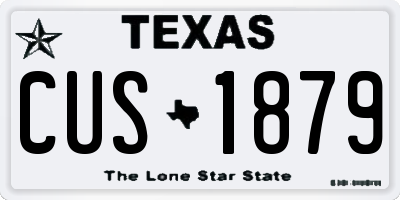 TX license plate CUS1879