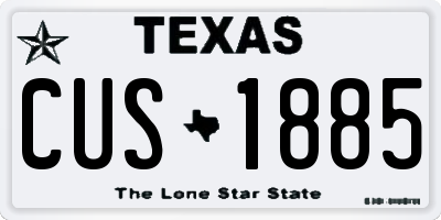 TX license plate CUS1885