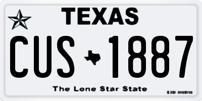 TX license plate CUS1887