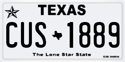 TX license plate CUS1889
