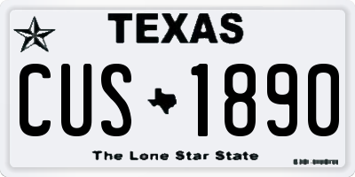 TX license plate CUS1890