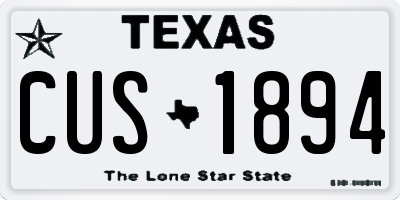 TX license plate CUS1894