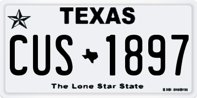 TX license plate CUS1897