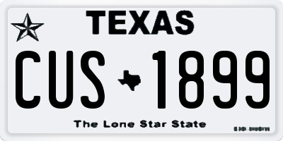 TX license plate CUS1899