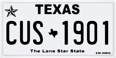 TX license plate CUS1901