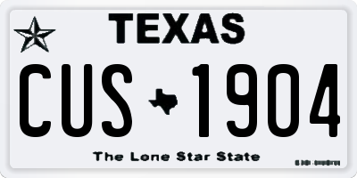 TX license plate CUS1904