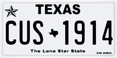 TX license plate CUS1914