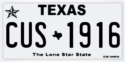 TX license plate CUS1916