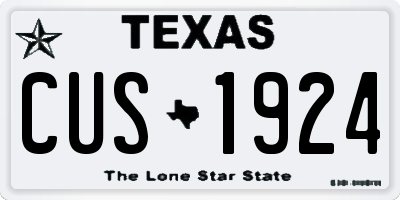 TX license plate CUS1924