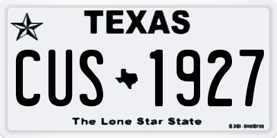 TX license plate CUS1927