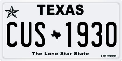 TX license plate CUS1930