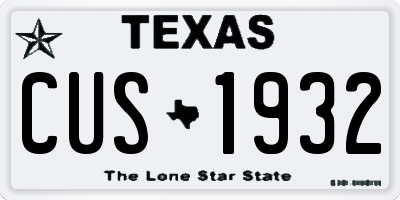 TX license plate CUS1932