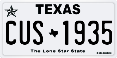 TX license plate CUS1935