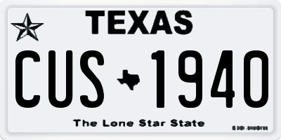 TX license plate CUS1940