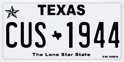 TX license plate CUS1944