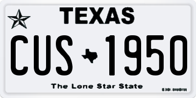 TX license plate CUS1950