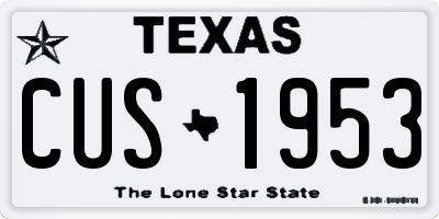 TX license plate CUS1953