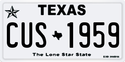TX license plate CUS1959