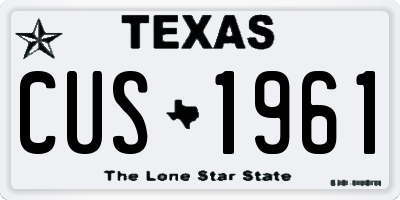 TX license plate CUS1961