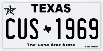 TX license plate CUS1969