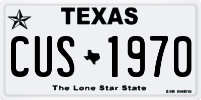TX license plate CUS1970