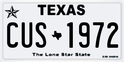 TX license plate CUS1972