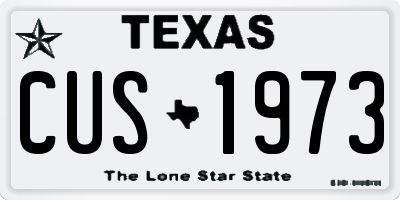 TX license plate CUS1973