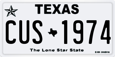 TX license plate CUS1974