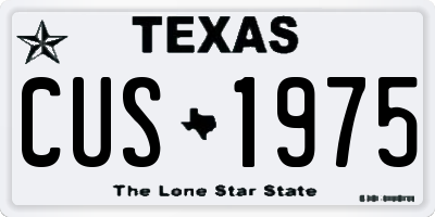 TX license plate CUS1975