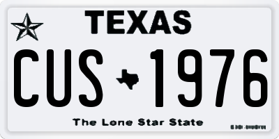 TX license plate CUS1976