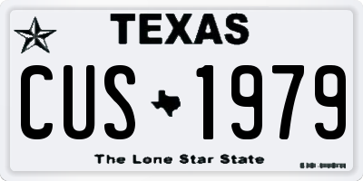 TX license plate CUS1979