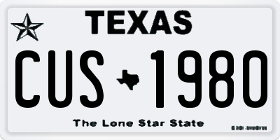 TX license plate CUS1980