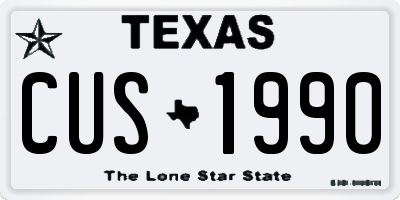 TX license plate CUS1990