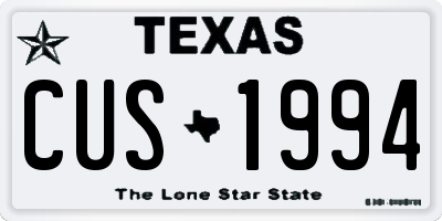 TX license plate CUS1994